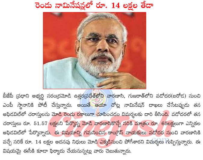 narendra modi,narendra modi contesting from vadodara and varanaci,bjp prime minister candidate narendra modi,narendra modi wealth  narendra modi, narendra modi contesting from vadodara and varanaci, bjp prime minister candidate narendra modi, narendra modi wealth